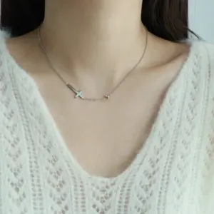 X0155-Cross-Necklace-Steel Color