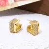 Wholesale 1 Pair Retro C Shape Plating Inlay Copper Artificial Pearls Zircon Ear Studs