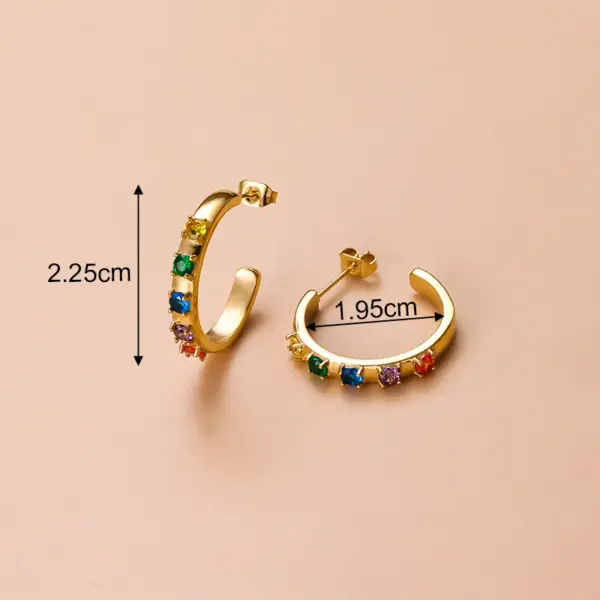 1 Pair Fashion Round Tassel Plating Inlay 304 Stainless Steel Zircon Stainless Steel Earrings