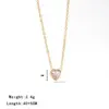 Wholesale Ion Plating (IP) 16K Gold Real Gold Plated Heart Shape 304 Stainless Steel Cute Hip-Hop Waterproof Non Tarnish 304 Stainless Steel Pendant Necklace