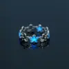 Wholesale Jewelry Sweet Heart Shape Butterfly 201 Stainless Steel Zircon Luminous Inlay Stainless Steel Rings