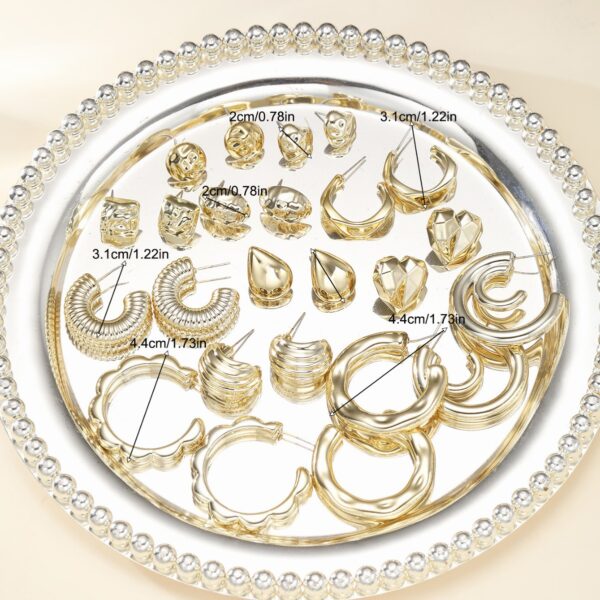 Wholesale Europe and the United States cross-border fashion personality simple irregular CCB water drop love earrings 12 piece set card in stock