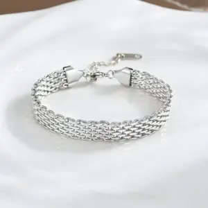 【XKB2081】8mm Mesh Bracelet, / Steel Color