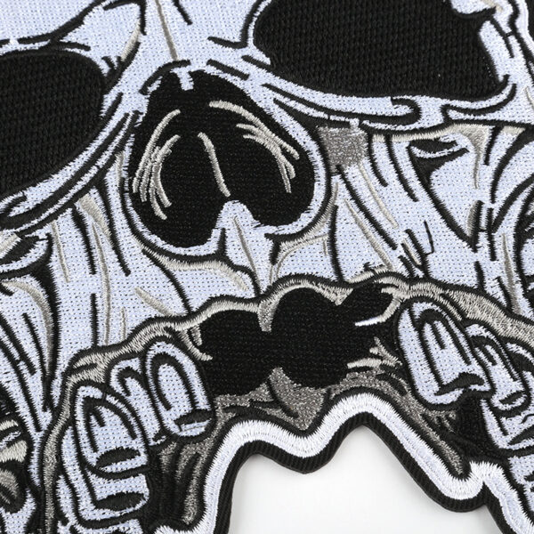 Wholesale Computer Embroidery Label Badge Patch Garment Accessories Cross-border Supply Skull Finger Ghost Head Embroidery Cloth Patch