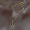 oly-426561093b2491d3adc3e33374977b77 Wholesale French simple emerald pendant necklace female niche design 1 light luxury high-grade clavicle chain jewelry