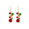 Wholesale Christmas Red Green Flower Earrings