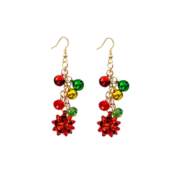 Wholesale Christmas Red Green Flower Earrings