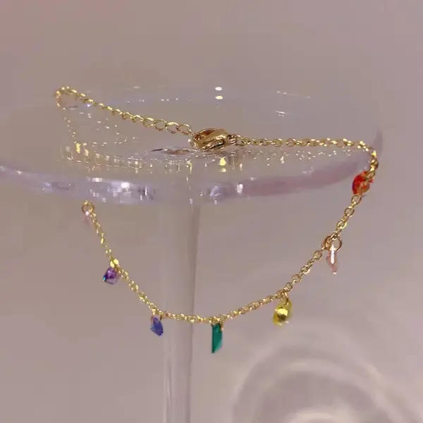 PVD Coated Real Gold Plated 18K Gold Oval Rectangle 304 Stainless Steel Sweet Waterproof Non Tarnish Bracelets Necklace