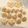 Wholesale Electroplating Golden Plated Sunflower Leaves Flower 304 Stainless Steel Casual Simple Style Polishing Plating Earrings