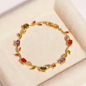 Red Colored Zircon. / Gold