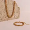 PVD Coated Real Gold Plated 18K Gold Solid Color 304 Stainless Steel Vintage Style Simple Style Waterproof Non Tarnish 304 Stainless Steel Bracelets Necklace