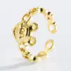 Wholesale Fashion Geometric Heart Eyes Copper Micro-inlaid Zircon Ring