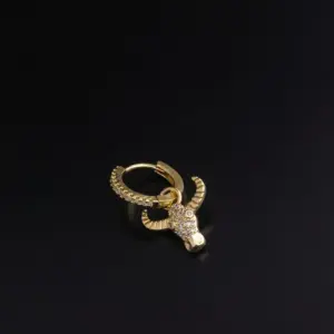 Wholesale Lady Geometric Inlaid Zircon Copper Earrings