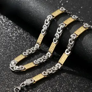 Steel Gold Necklace8mm*60cm / Stainless Steel S.STEEL