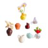 Wholesale Cute refrigerator sticker double door Internet-famous ins resin magnet mini vase three-dimensional set of personalized creative decoration