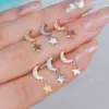 Wholesale Fashion Star Brass Plating Zircon Ear Studs 1 Piece