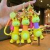 Wholesale Cartoon retractable giraffe doll children's toy creative car keychain couple schoolbag pendant gift