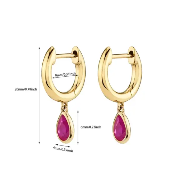 Wholesale 1 Pair IG Style Water Droplets Inlay Copper Zircon Gold Plated Drop Earrings