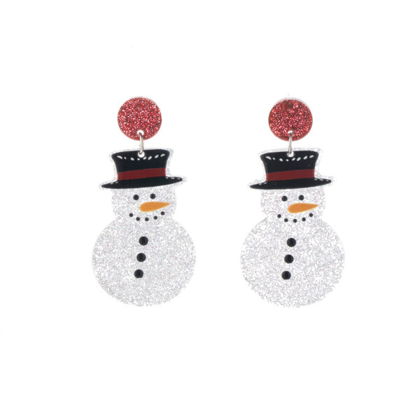 oly-4289fe94f94558f008b11b2530d5bbde Wholesale Fine Flash Cartoon Cute Christmas Snowman Acrylic Earrings Fun Creative