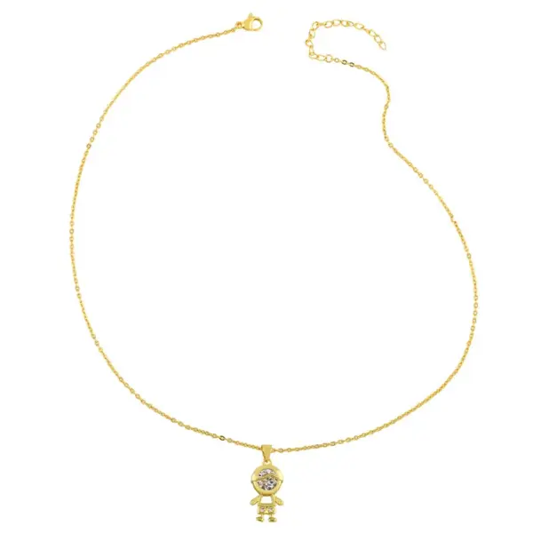 Wholesale Copper Cable Chain Plating Doll Necklace