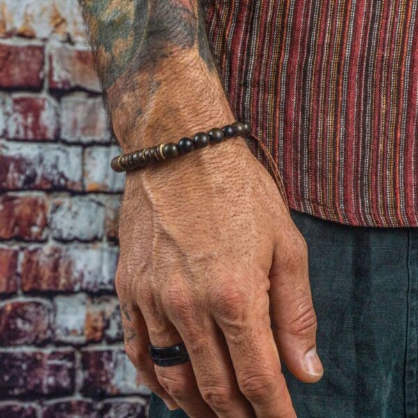 Wholesale Amazon Cross-border Hot Selling Handmade Beaded Skull Bracelet Men's Retro Style Turquoise Wood Beads Coconut Shell Bracelet for Women