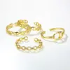 Wholesale Fashion New Inlaid Zirconium Geometric Metal Pig Nose Copper Open Bracelet Jewelry