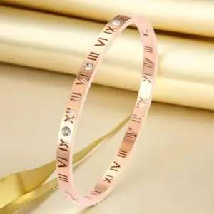 16-E-3 Rose Gold Roman Numeral Bracelet