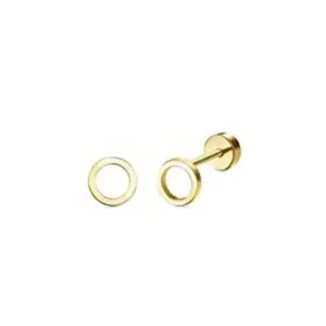 Gold / One Size / Hollow Circle Ear Studs