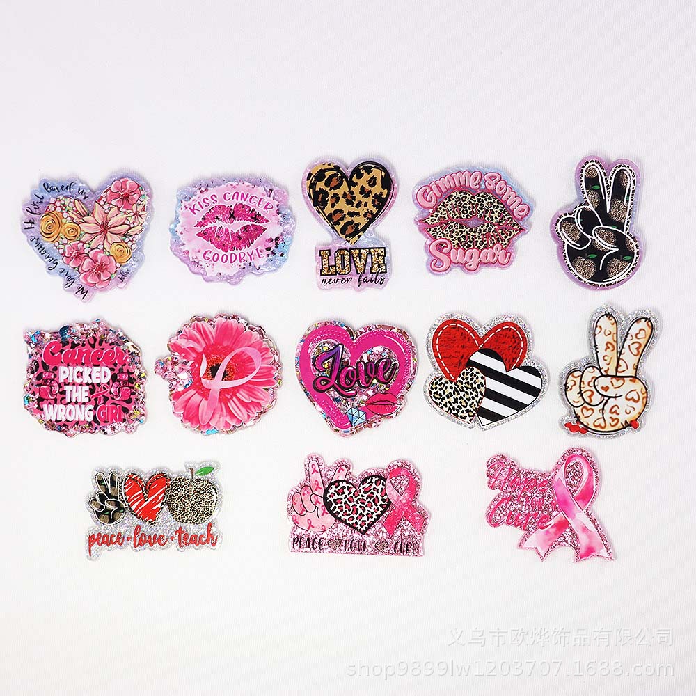 Wholesale Cartoon letter heart bag aessories acrylic