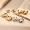 Wholesale 304 Stainless Steel Vacuum Plated Gold C Shaped O Shaped U Shaped Earrings Fashionable Modern Casual Everyday Earrings For Women