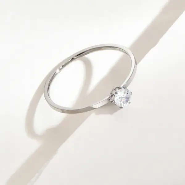 Wholesale Jewelry Fashion Round 304 Stainless Steel Rhinestones Inlay Stainless Steel Rings