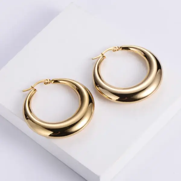 Simple Style Geometric Plating Stainless Steel No Inlaid 18K Gold Plated Earrings