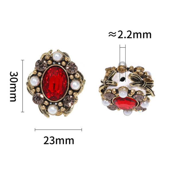 oly-42a0b52dd76724ad0bda4735793fd688 Wholesale Western Regions Princess Oval Rhinestone Through-Hole Beads
