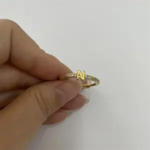 14K Real Gold-Letter N / One Size