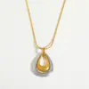 Wholesale Simple Design Stainless Steel 18K Gold Plated Waterdrop Pendant Necklace For Women Casual Romantic Commute Beach Daily Wear