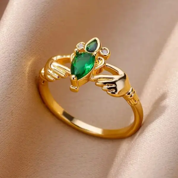 304 Stainless Steel Flower Zircon Simple Style Classic Style Open Rings