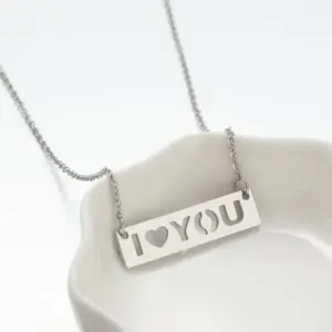 ILOVEYOU Necklace / Steel Color