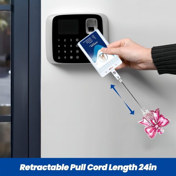 Wholesale New Flash Point Acrylic Creative Bow Doctor Nurse Student ID Easy Pull Buckle Telescopic Badge Clip