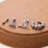 1 Piece Ear Cartilage Rings & Studs Sweet Leaf Crown Copper Plating Inlay Zircon