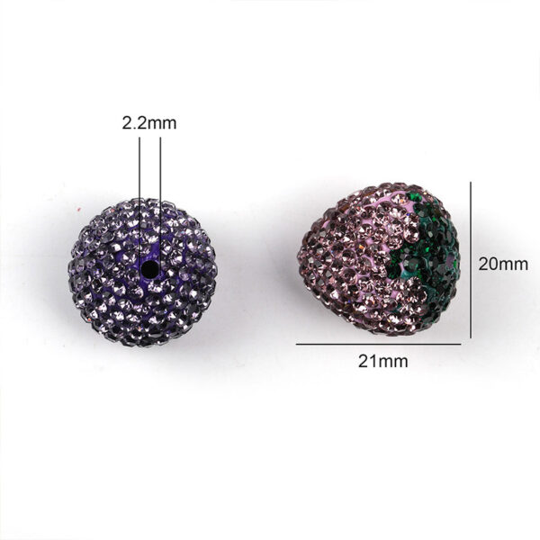 Wholesale Strawberry Clay Rhinestone Ball Through Hole Bead