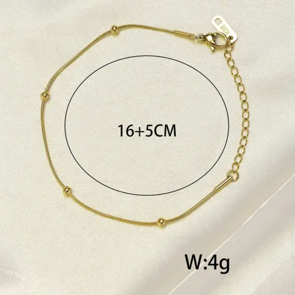 Wholesale Heart 304 Stainless Steel Titanium Steel Waterproof Non Tarnish No Inlaid PVD Coated Real Gold Plated 18K Gold Rose Gold Plated Women'S Anklet