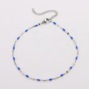 Steel Color - Sapphire Blue / Lip chain