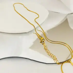 1.2mm Golden round Snake Bones Chain / 55 5cm Extension Chain