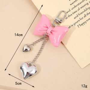 K3693 Leather bow pendant door buckle Barbie pink / pendant