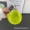 Wholesale cute little tennis rabbit fur plush baseball car keychain pendant ins plush ball school bag pendant