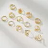 Wholesale Vacuum Plating Real Gold Plated Geometric 304 Stainless Steel Fashion Waterproof Non Tarnish Ring