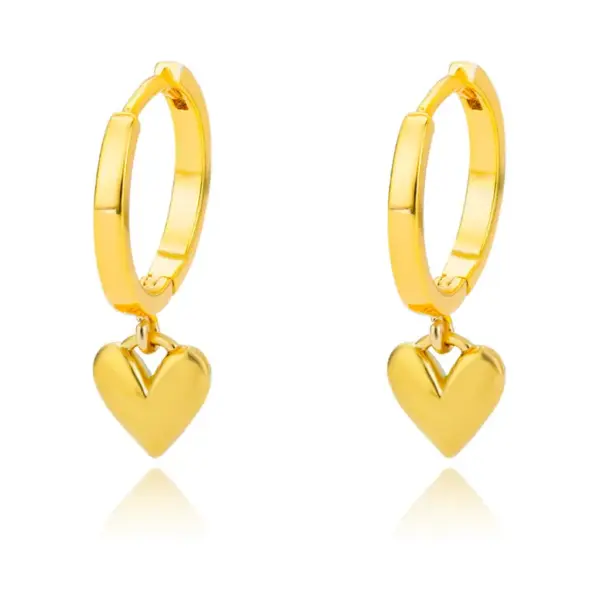 304 Stainless Steel Copper Geometric Heart Shape PVD Coated Real Gold Plated IG Style Sweet Waterproof Non Tarnish Plating Drop Earrings Earrings Ear Studs