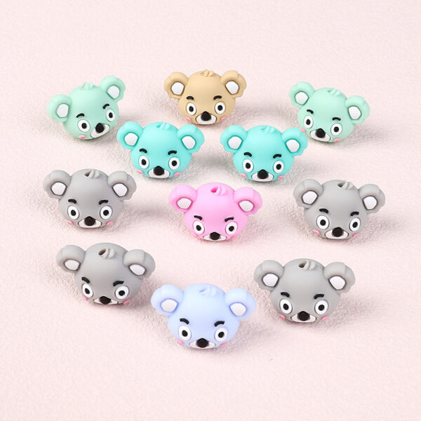 Wholesale New koala drop glue 3D silicone beads children handmade DIY material beaded cartoon animal silicone beads