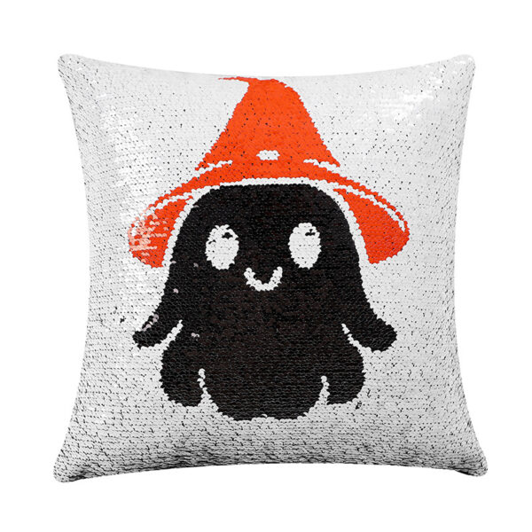 Wholesale Halloween Pillow Sequin Ghost Reversible Pillow Cushion Cover Can Be Sofa Pillow Cover