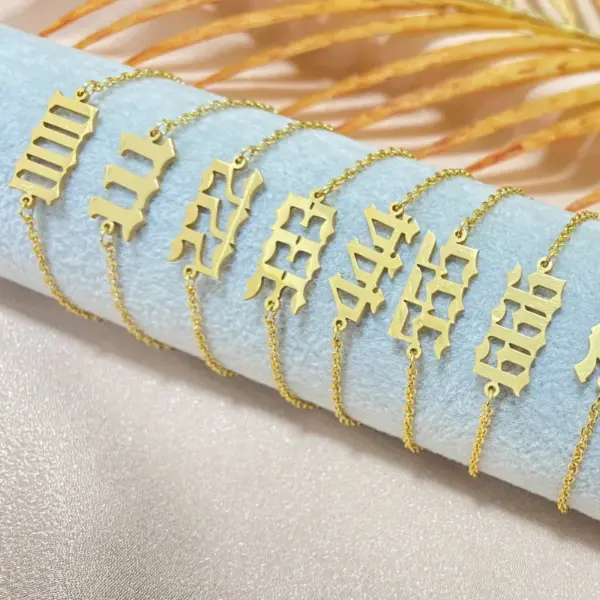 Wholesale PVD Coated Real Gold Plated Number 201 Stainless Steel Fashion Waterproof Non Tarnish 201 Stainless Steel Bracelets